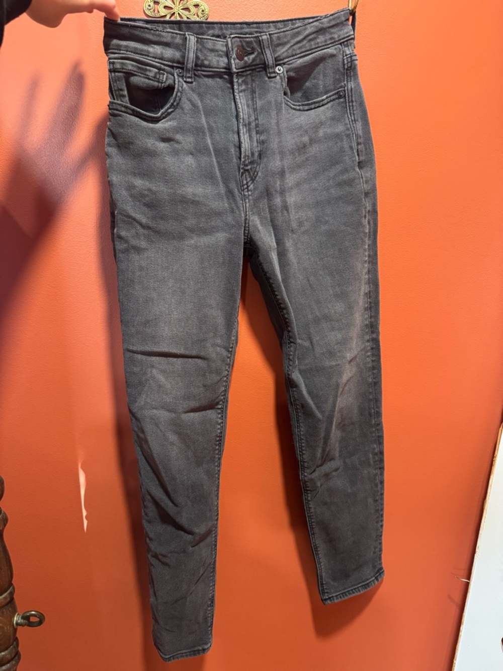 American Eagle Outfitters Men's Black-Gray Skinny Jeans
